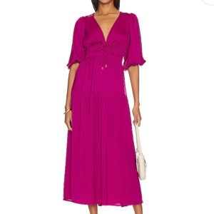 MINKPINK Safira Dress Hot Pink Fuschia Silk Dress Medium